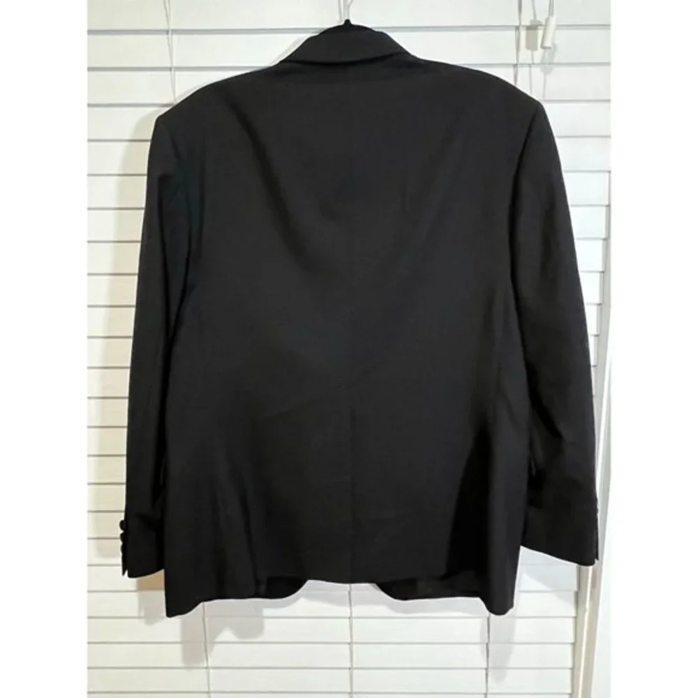 Pierre Balmain Paris Mens 40S Black Wool Tuxedo Jacket Satin Peak Lapel MW 35